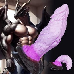 Other Massage Items Giant monster dragon fake penis sucking cup animal fake penis masturbating for women thick anus buttocks plug sex toy for couples Q240329