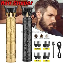 Electric Shavers Vintage T9 Hair Cutting Machine Hair Clipper Professional Cutter Trimmer for Men Cordless Beard Trimmer USB for Barber Dragon 240329
