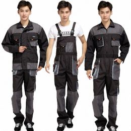 welding Suits Working Bib Overalls Protective Auto Repair Strap Jumpsuits Durable Tooling Uniform Mechanic Multi-Pocket Coverall G6Xd#
