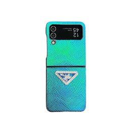 Fashion Blanket plating letterc Phone Case For Samsung Galaxy Z Flip 3 4 5G Z fold2 Z flod3 4 luxury snakeskin pattern Leather Shockproof Full Protective cover