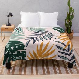 Blankets Summer Trend Abstract Seamless Pattern With Tropical Leaves Fleece Mexican Chenille Throw Blanket