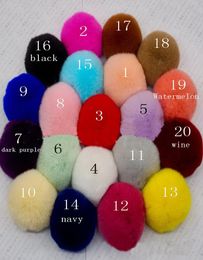 Pompon ball fluffy pompom Rex Rabbit Fur Craft DIY Soft 8cm HiQ Multi color hair Accessories 48pcs GR1094198575