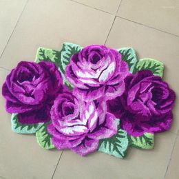 Carpets 3D Rose Flower Rug Home Decor Floor Mat Art Floral Carpet Anti-slip Plush Bedroom Living Room Bedside Doormat 110x70