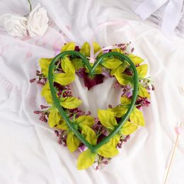 Decorative Flowers Clothes Hangers Love Garland Artificial Heart-shaped Hanging Wedding Flower Purple