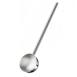 Spoons Small Soup Ladle Metal Deep Spoon With Pour Spout 2 Oz Long Handle Gravy Ladles Stainless Steel 10.5 Inch 1 PCS