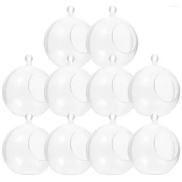 Candle Holders 10 Pcs Christmas Crafts Decoration Ball Tree Tea Light Decorative Fillable Ornament