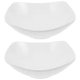 Bowls 2 Pcs Square Bowl With Raised Legs Fruit Candy Trays For Organising Ceramics Salad