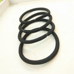 10/50pcs 4mm Mix Color Black No Damage Elastics Hair Ties Bands Leagues Pony Tails Holders for Men Women Girls and Boys Bulk