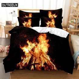 Bedding Sets Flame Fashion Set 2/3pcs 3D Digital Printing Duvet Cover 1 Quilt 1/2 Pillowcases US/EU/AU Size