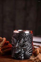 Mugs Stainless Steel DRAGON Beer Mug 3D Retro Large Capacity Cup Halloween Coffee