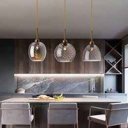Lightelier de vidro moderno Luzes pendentes para a cabeceira do bar de cozinha de cozinha de cozinha de mesa de jantar Lumin