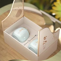 Teaware Sets High-grade A Qu Heshan Ceramic Pot Mingqian Green Tea Golden Bud White Half Catty Box Empty Gift