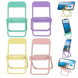 Chair Phone Holder Stand For Desk Mini Shape Cell Phone Stand With 3 Adjustable Gear Cellphone Holder Universal Cute Candy Colour