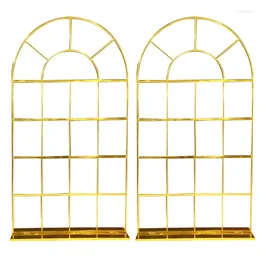 Decorative Flowers Wholesale High Quality Gold Metal Backdrop Frame Wedding Arch Stainless Steel Flower Stand