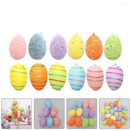 Decorative Figurines 24pcs Easter Egg Ornaments Tree Decorations Hanging Spring Party Pendant