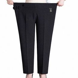 spring Autumn Fi Trend Striped Plus Size Trousers Women Oversized Simple Loose Pockets Plaid Lady Pants 8XL Female Clothes z6BZ#