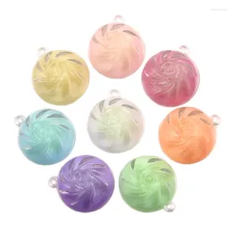 Charms 10Pcs 25 29MM 8 Color Wholesale Nightlight Steamed Stuffed Bun Food Resin For Earring Kawaii 3D Keychain Jewelry Making