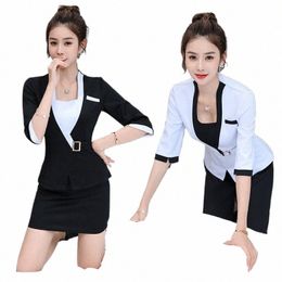 beauty Sal Spa Hotel Receptiist Uniform For Woman Waiter Clothes Aesthetic DeskMassage Nail Beautician Cafe Work Outfit Top R2GL#
