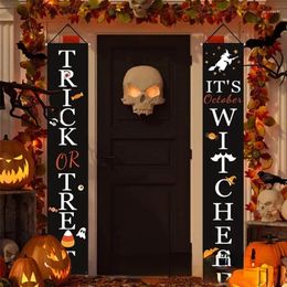 Party Decoration Halloween Scene Layout Black Atmosphere Candy Witch Gatepost Couplet Flag Can Be Designed