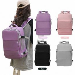 women Travel Backpack Water Repellent Daypack Teenage Girls USB Charging Laptop Schoolbag With Lage Strap Shoes Bag XA337C k6H7#