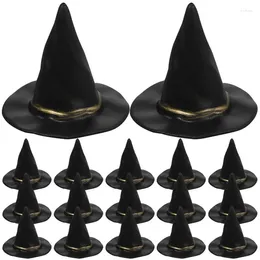 Party Decoration 48pcs Miniature Witch Hat Decor Halloween Cap Table Centrepiece Cake Topper Boiler Crucible Can