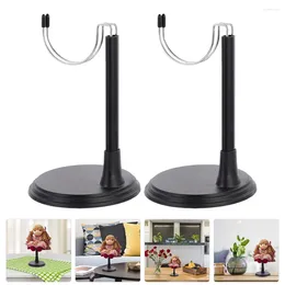 Decorative Plates 2 Pcs Movable Stand Stuffed Toy Figurines Display Holder Pvc For Action Figure