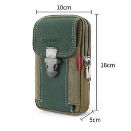 Man Belt Pouch Mobile Phone Bag for Men Phone Holster Bag Molle Waist Bag Pack Small Tactical Duty Belt Multi-zipper Card Holder