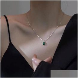 Chains Single Diamond Necklace Light Luxury Niche High Sense 2022 Female Design Collarbone Chain For Girlfriend Giftchains Drop Delive Otqrc