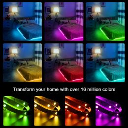 ColorRGB,LED Strip Light ,RGB 5050 Flexible Ribbon, DIY Led Light Strip RGB Tape Diode DC 12V bluetooth Christmas lights