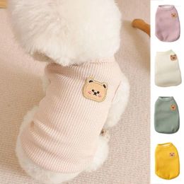 Dog Apparel Bear Pattern Vest With Velvet Soft Cartoon Thickened Clothes Polyester/Velvet Warm Puppy Sweater Autumn