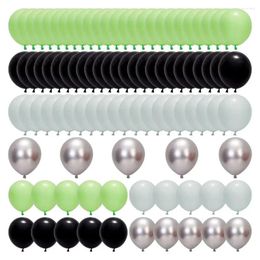 Party Decoration Latex Green Soccer Theme Supplies Black Silver Boys