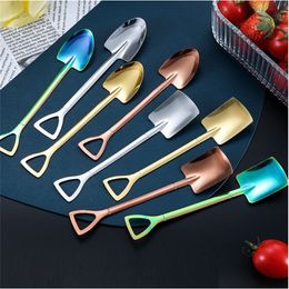 Stainless Steel Shovel Spoons Creative Coffee Spoon Ice Cream Dessert Scoop Watermelon Shovel-Spoon Tableware Sets T9I002600