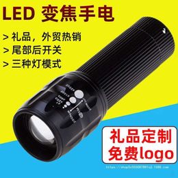 Strong Light Zoom LED Outdoor Aluminium Alloy Mini Multifunctional Small Gift Flashlight 936687