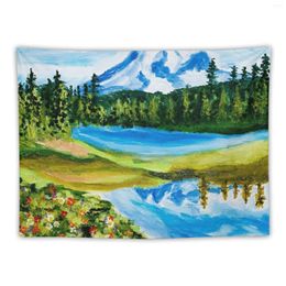 Tapestries Mt. Rainier Reflections Lake Tapestry Decoration Home Wall Decorations