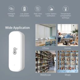 Tuya Zigbee Smart Temperature Humidity Sensor Indoor Hygrometer APP Remote Monitor Var Smart Life Works With Alexa Google Home