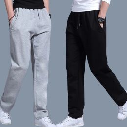 Pants Men Sports Running Pants Pockets Training Elastic Waist Jogging Autumn Summer Casual Trousers Sweatpants Solid Colour