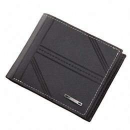 men's Wallet Mens Short Wallet Youth Fi Horiztal Soft Leather Busin Wallet Credit ID Card Holder Billfold Purse s5w4#