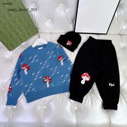 gglies luxury Tracksuits for boy and girl comfort baby Autumn Set Size 100-160 CM Knitted hat and letter mushroom sweater pants Oct15