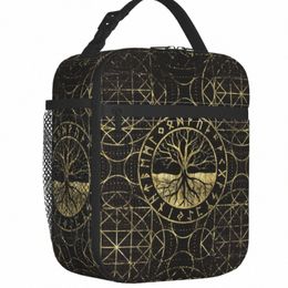 tree Of Life Yggdrasil And Runes Thermal Insulated Lunch Bag Viking Norse Symbol Portable Lunch Ctainer Storage Food Box l9pE#
