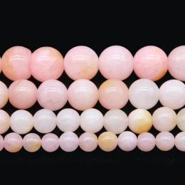 Natural Stone Pink Opal Jades 6 8 10mm Loose Spacer Beads for Jewelry Making DIY Charms Bracelet Accessories 15'' Wholesale