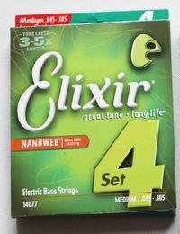 1 Set 14077 4 string Elixir Electric Bass Strings NANOWEB Medium 0451057795888