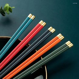 Chopsticks 5 Pairs Japanese Chinese For Eating Sushi Sticks Reusable Metal Korean Set Healthy Tableware