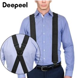 1Pc 3.5*120cm Men's Suspender Adult 4 Clips Mens Suspenders X Type Elastic Adjustable Strap Wide Braces Work Male Jockstrap