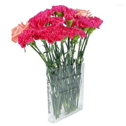 Vases Creative Acrylic Flower Vase Transparent The Mystery Of Growth Book Modern Decorative Bottles For Wedding Gift Floral Container