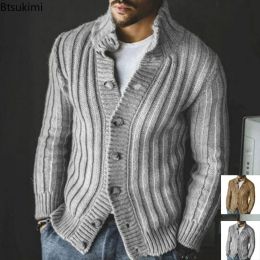 2024 Men's Thick Warm Sweater Vintage Autumn Winter Knitted Men Cardigan Sweater Long Sleeve Casual Coats Jacket Mens Clothing