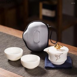 Teaware Sets European White Porcelain Tea Set Simple Portable Teapot Teacup Ceramic Travel Home Decoration