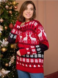 2023 Zimowe Boże Narodzenie mężczyzn kobiety unisex swetry swobodne luźne dzianiny ciepłe pary zagęszczone pasujące stroje pullover top skocz
