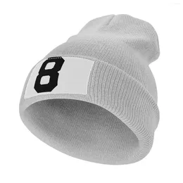 Berets Number 8 Black Eight Sports Knitted Hat Summer Hats Christmas Beach Outing Hood Men Women's