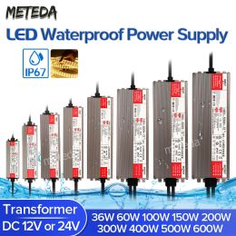 LED Driver DC12V 24V Waterproof Lighting Transformers for Outdoor Light 12V Power Supply AC -DC 36W 200W 500W 600W Power Adapter