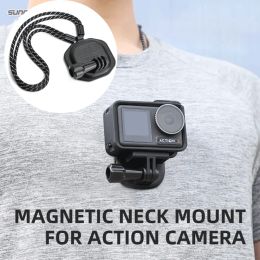 Necklaces Magnetic Action Camera Neck Mount Chest Body Camera Necklace Lanyard POV Vlog Holder for GoPro 11/ Insta360 X3/ Action 3